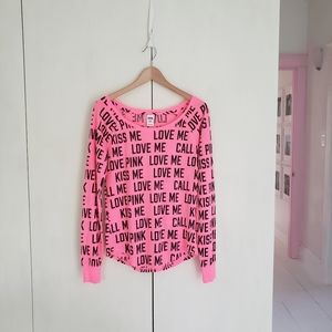 Love Me Kiss Me Call Me Pink Top M